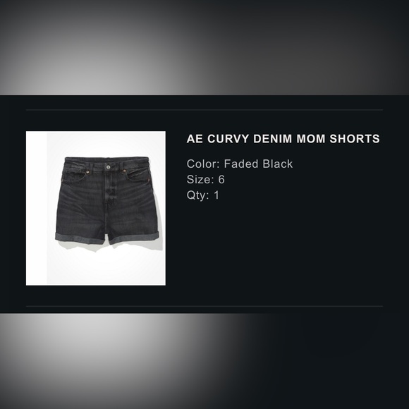 AE Curvy Denim Mom Short Size 6 in Faded Black - Picture 4 of 4